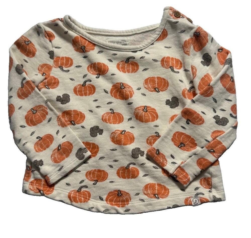 Little Planet Organic Cotton Pumpkin Toddler Shirt 24M Long Sleeve Fall Top